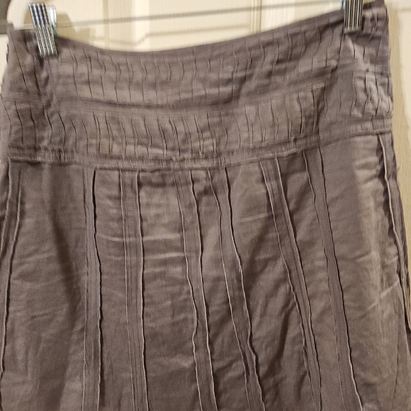 Prana Brown Mini Skater Skirt with Pleats - Picture 2 of 3
